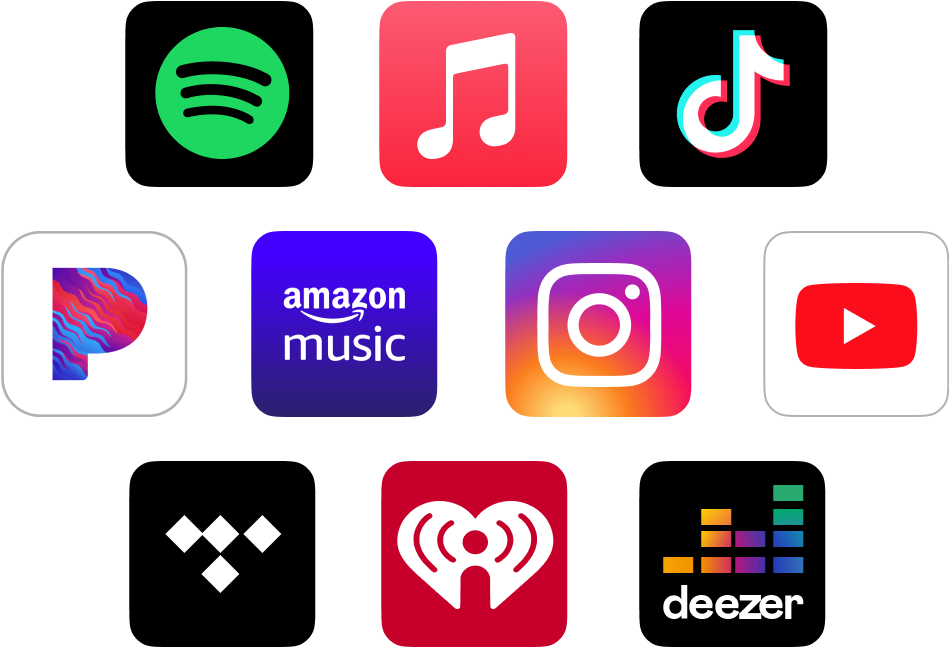 Logos of Music Streaming Services